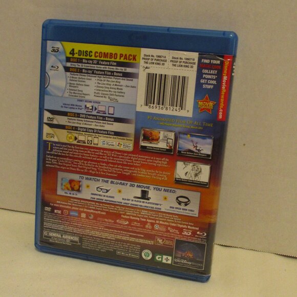 Disney 3D Diamond Edition Lion King 4 Disc Graphic Blu Ray Movie Set - Picture 2 of 11